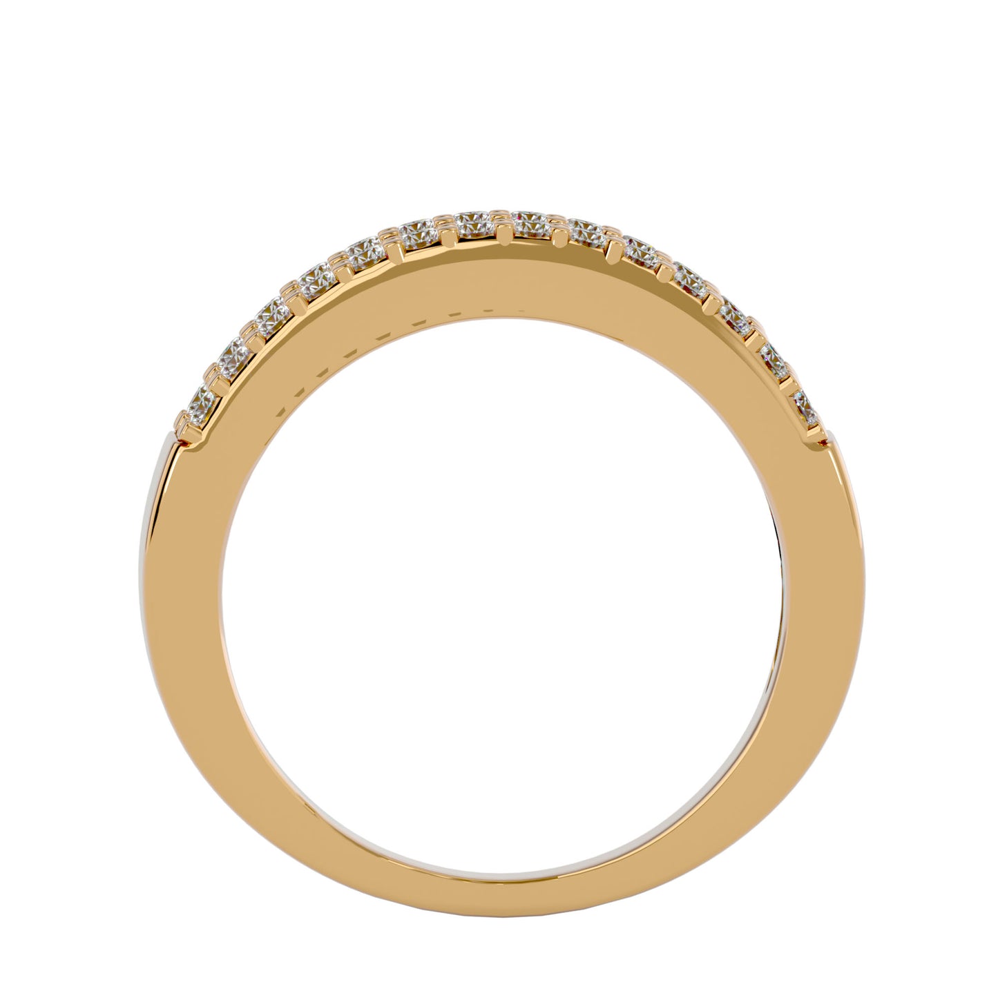 Lumière Beautiful Band- 1.1 Ct Round Diamond Gold Ring