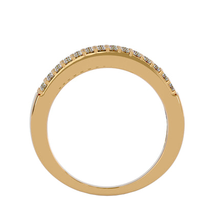 Lumière Beautiful Band- 1.1 Ct Round Diamond Gold Ring