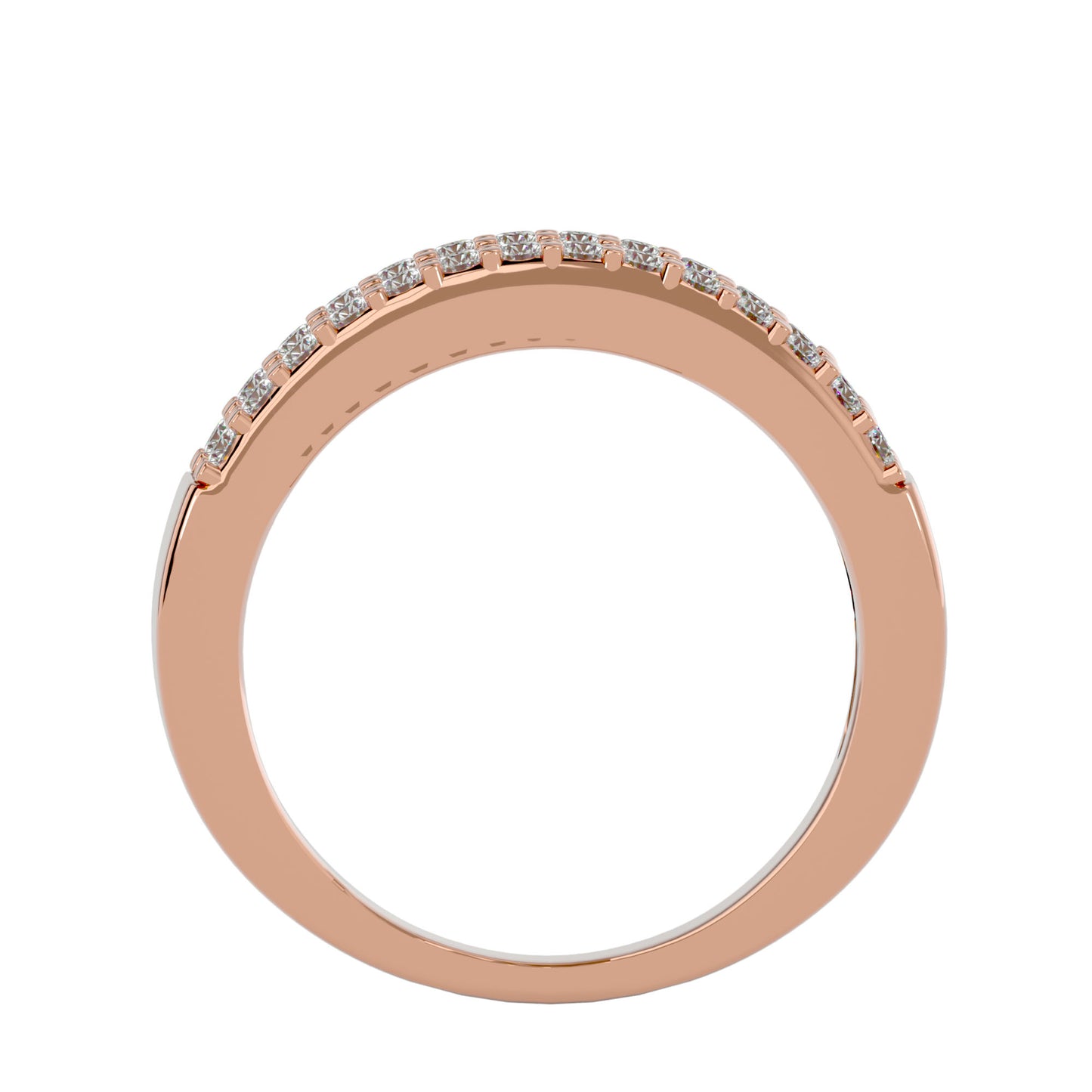 Lumière Beautiful Band- 1.1 Ct Round Diamond Gold Ring