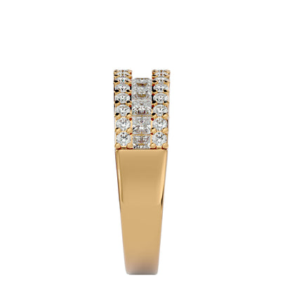 Lumière Beautiful Band- 1.1 Ct Round Diamond Gold Ring