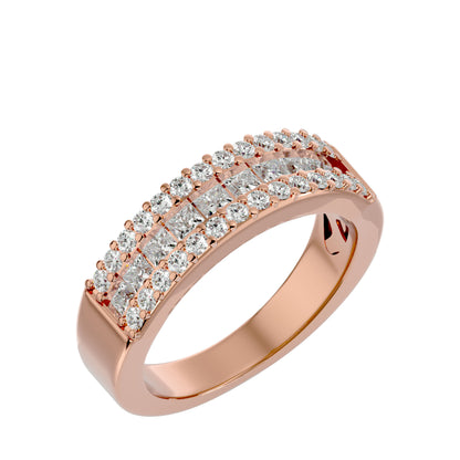 Lumière Beautiful Band- 1.1 Ct Round Diamond Gold Ring