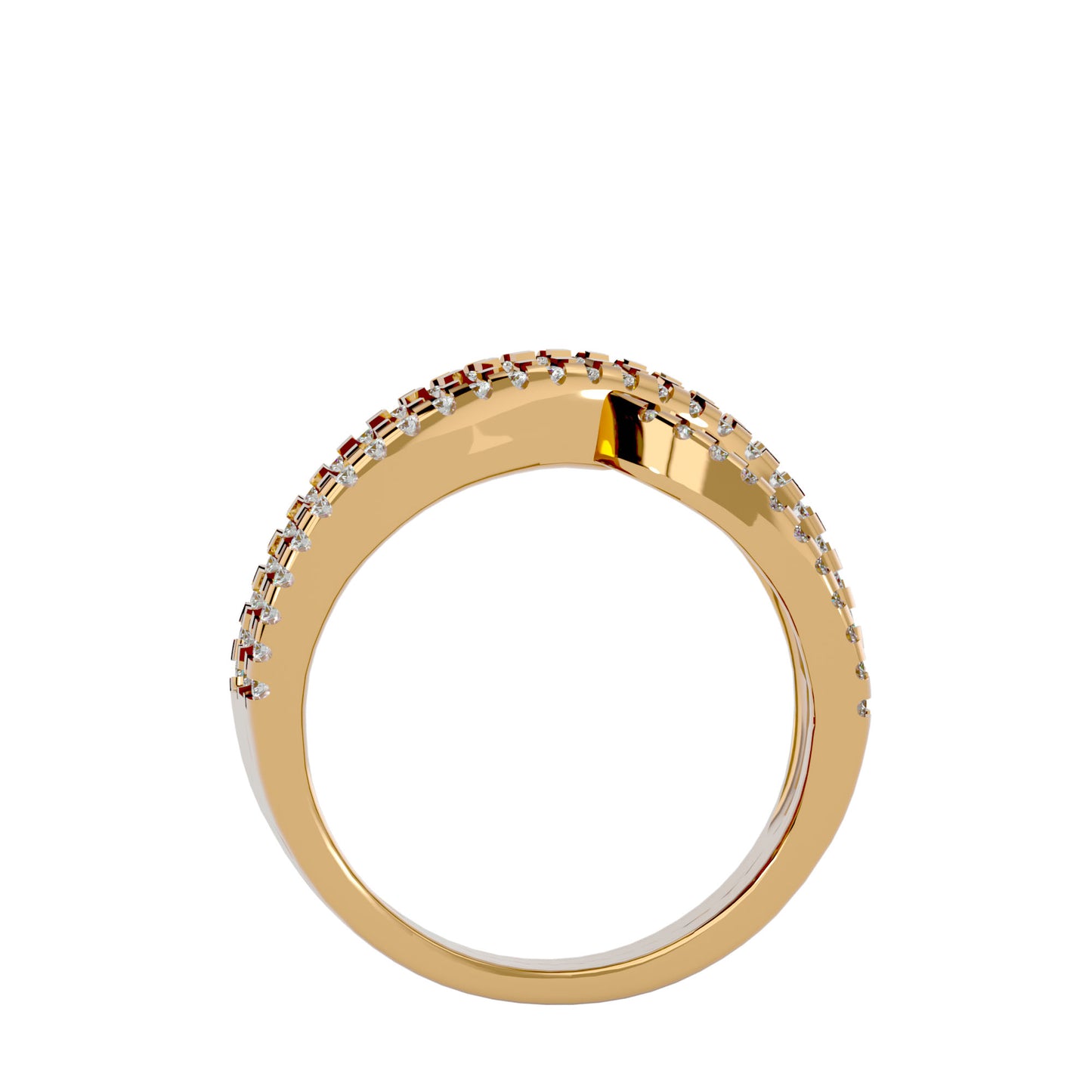 Lumière Beautiful Band- 1.26 Ct Round Diamond Gold Ring