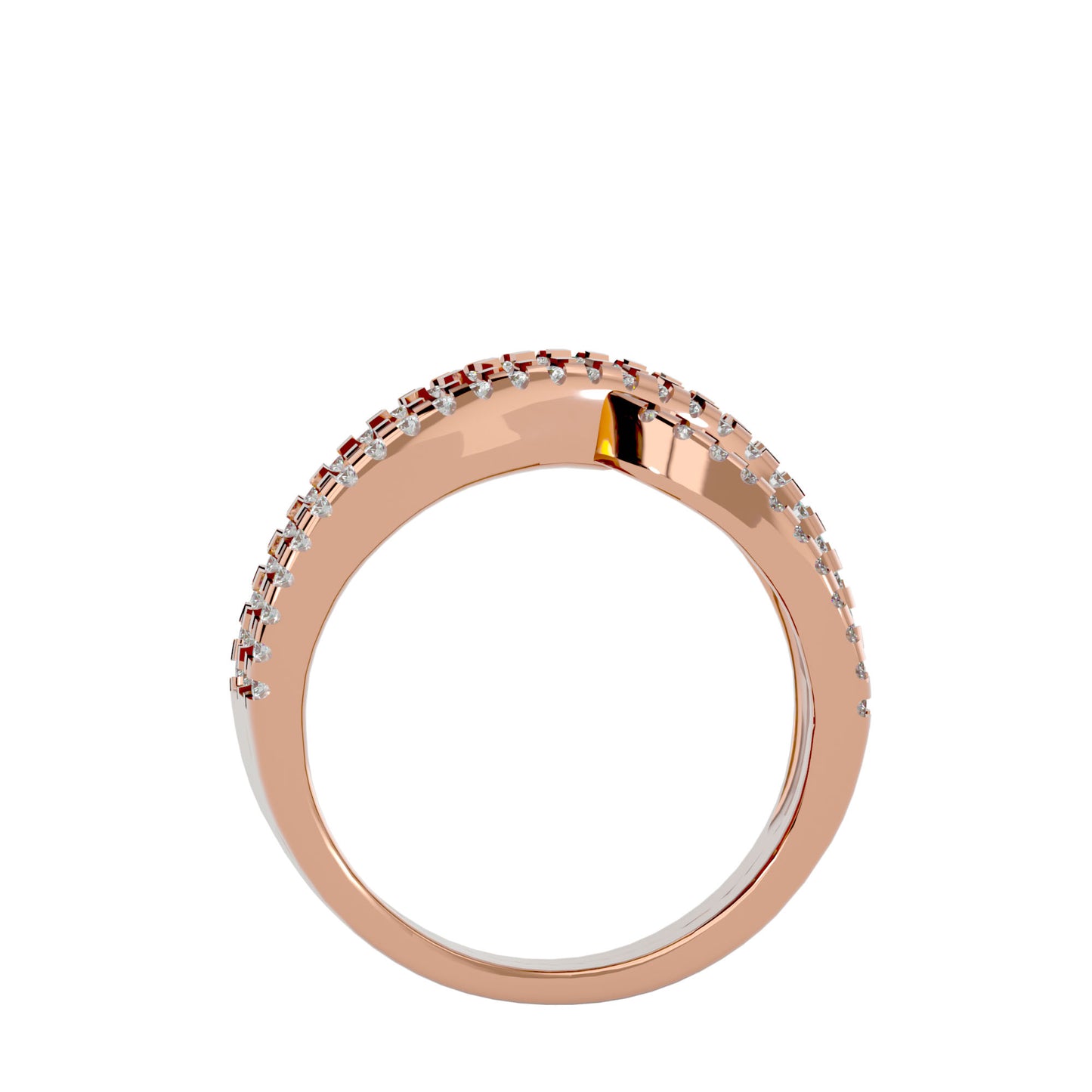 Lumière Beautiful Band- 1.26 Ct Round Diamond Gold Ring