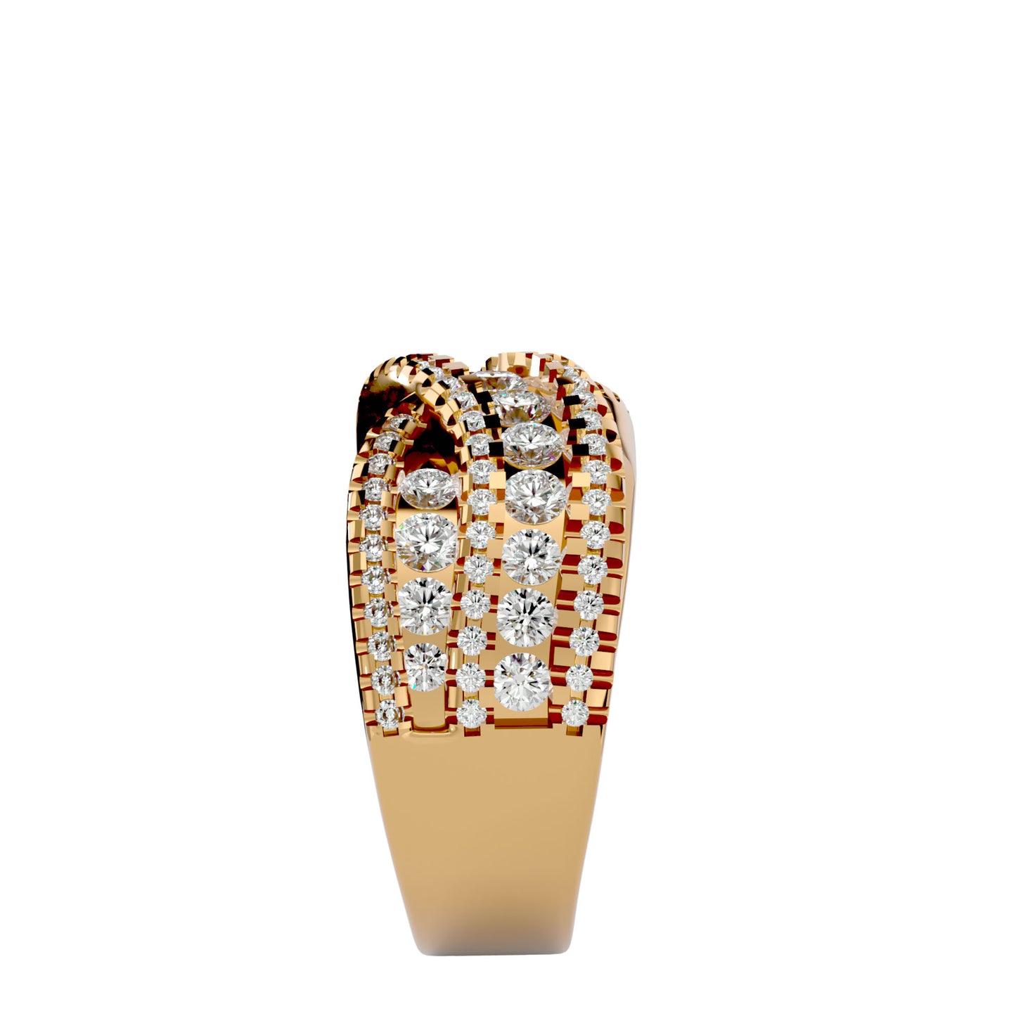 Lumière Beautiful Band- 1.26 Ct Round Diamond Gold Ring