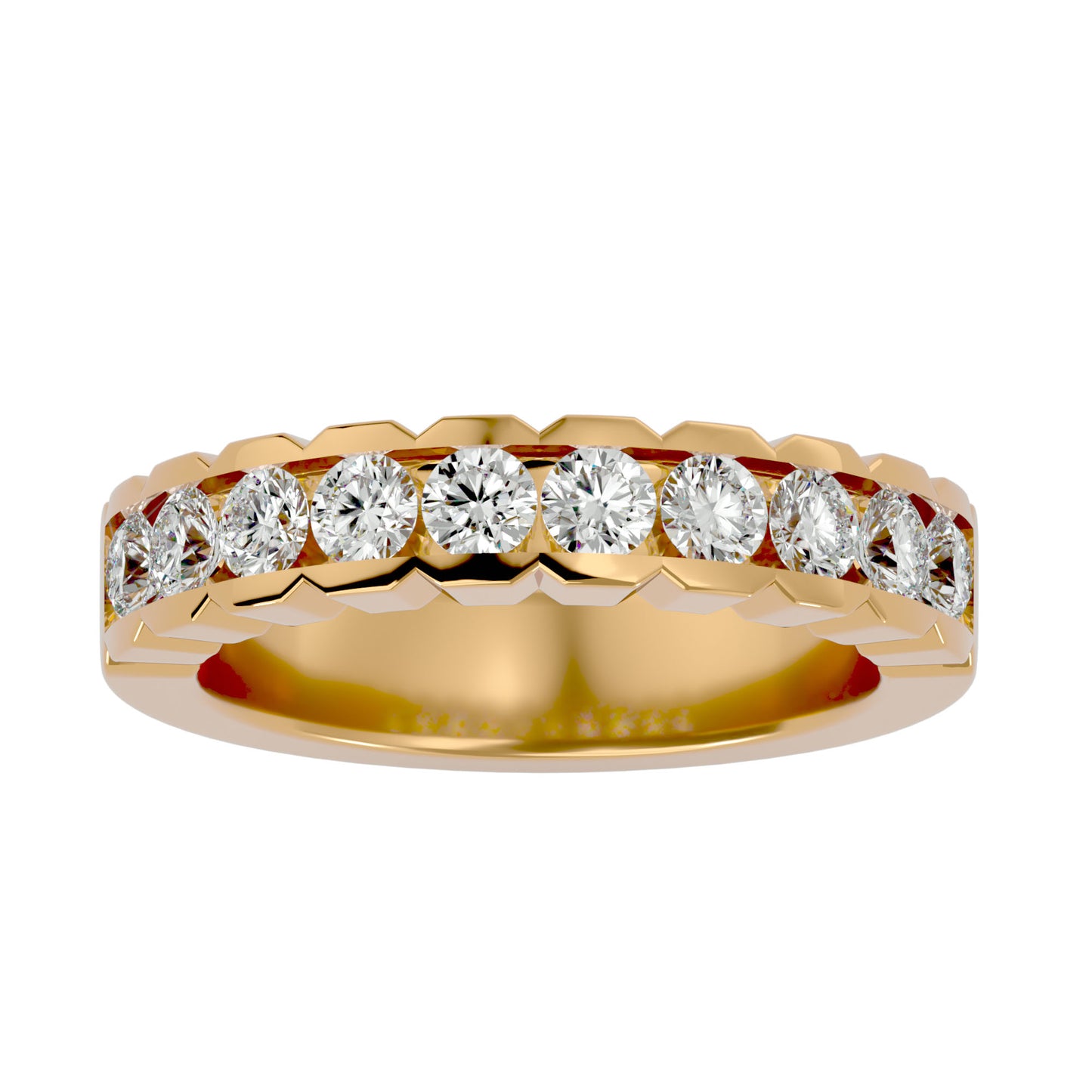Lumière Eternity Band-1.01 Ct Round Diamond Gold Ring