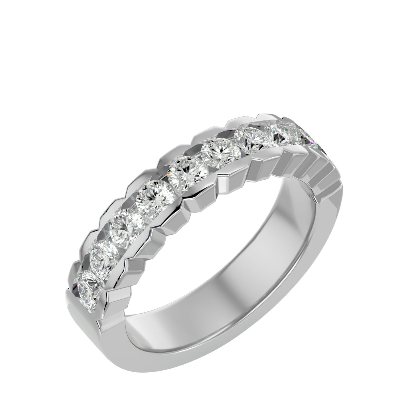 Lumière Eternity Band-1.01 Ct Round Diamond Gold Ring