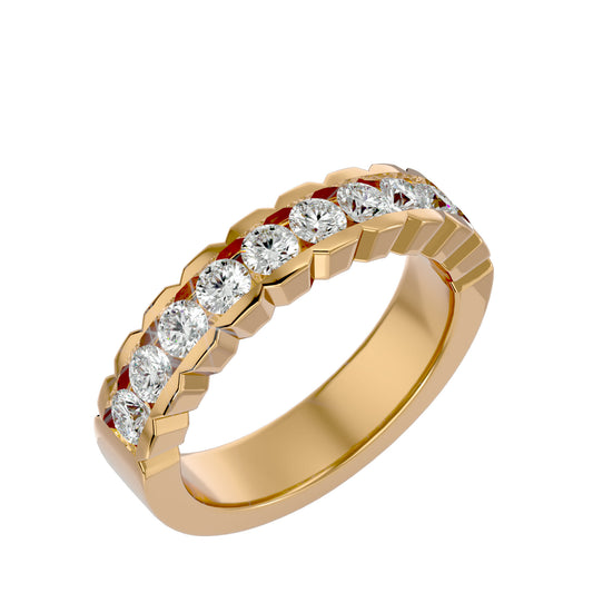 Lumière Eternity Band-1.01 Ct Round Diamond Gold Ring
