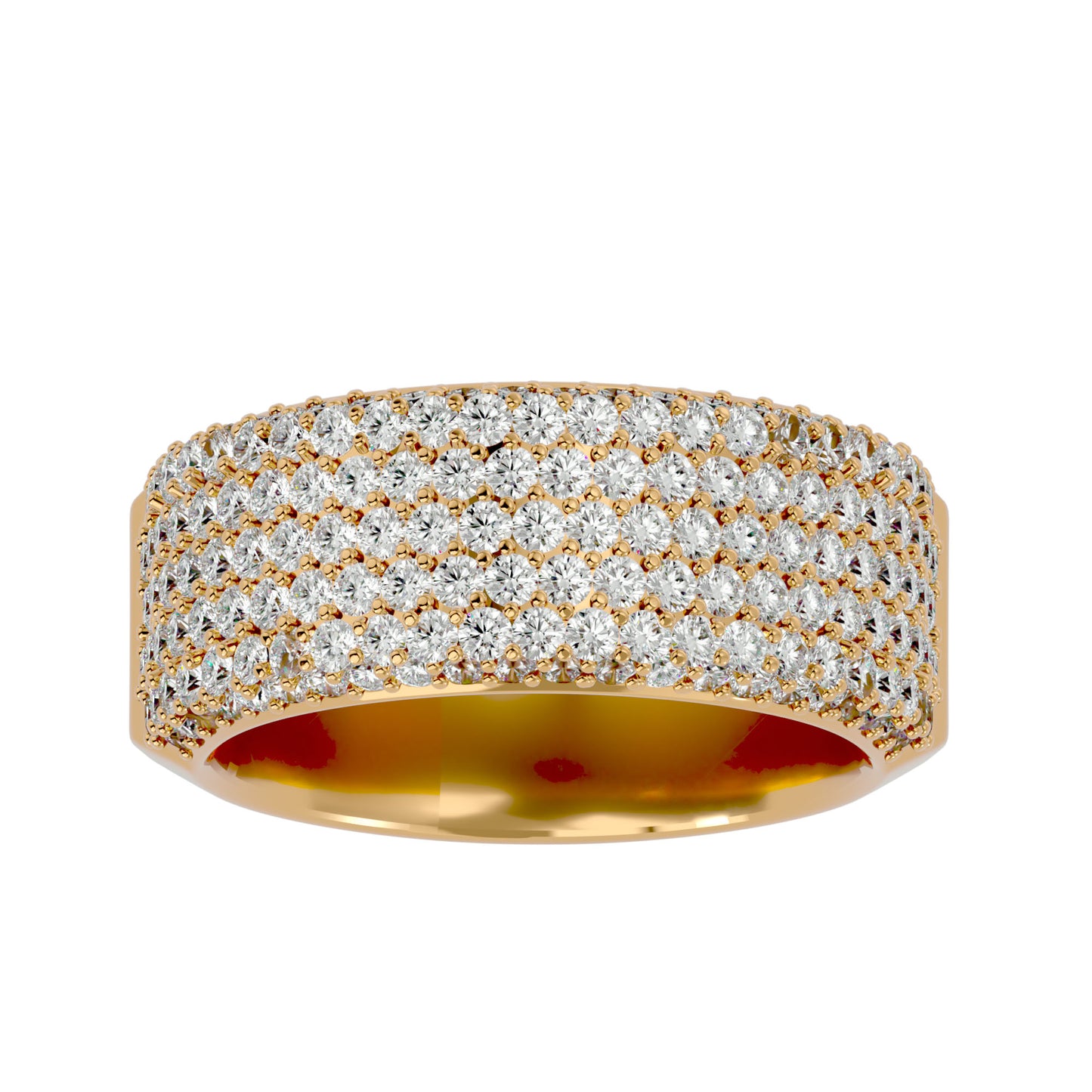 Lumière Beautiful Band- 1.93 Ct Round Diamond Gold Ring
