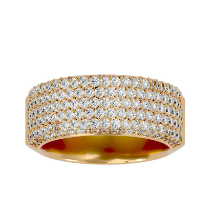 Lumière Beautiful Band- 1.93 Ct Round Diamond Gold Ring