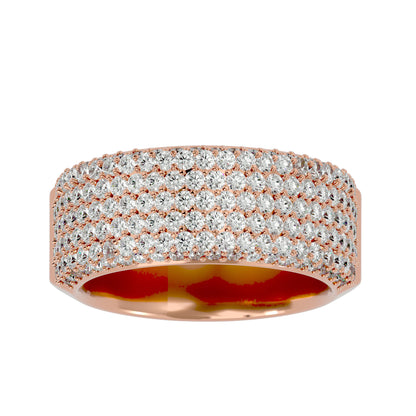 Lumière Beautiful Band- 1.93 Ct Round Diamond Gold Ring