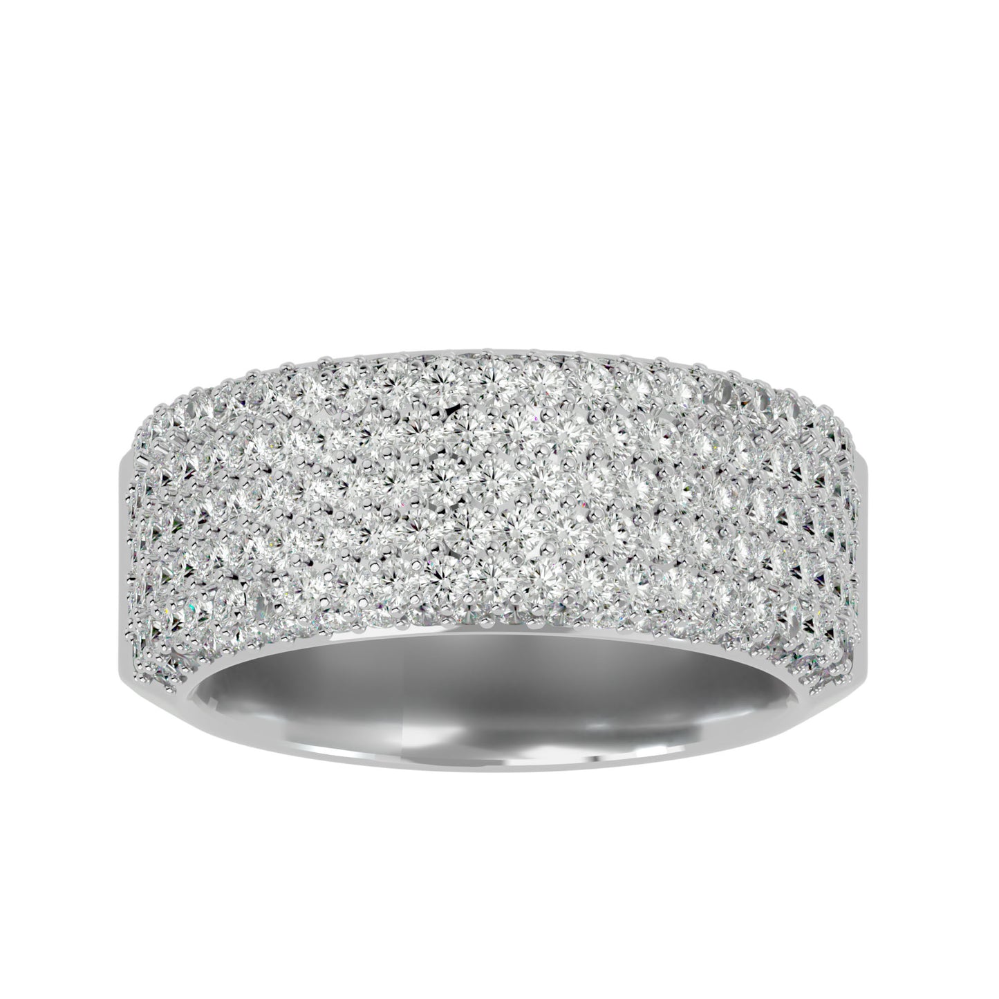 Lumière Beautiful Band- 1.93 Ct Round Diamond Gold Ring