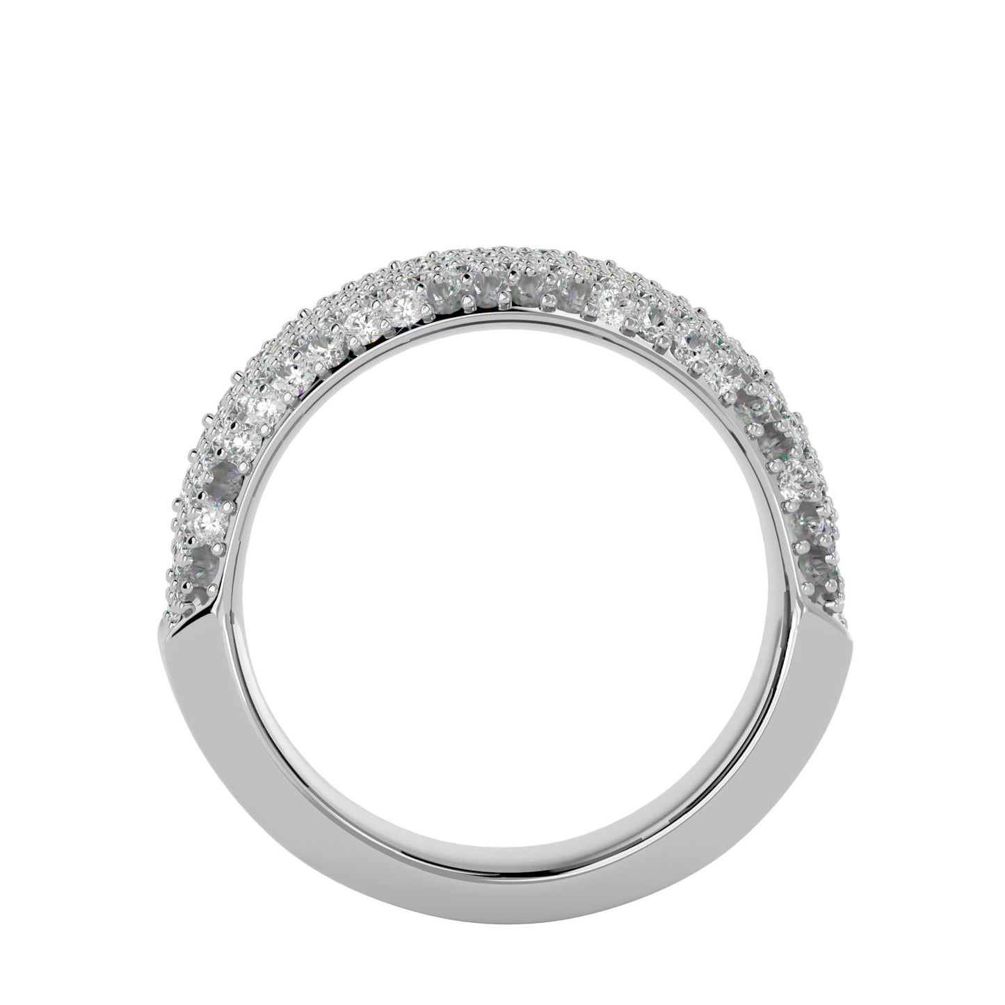 Lumière Beautiful Band- 1.93 Ct Round Diamond Gold Ring
