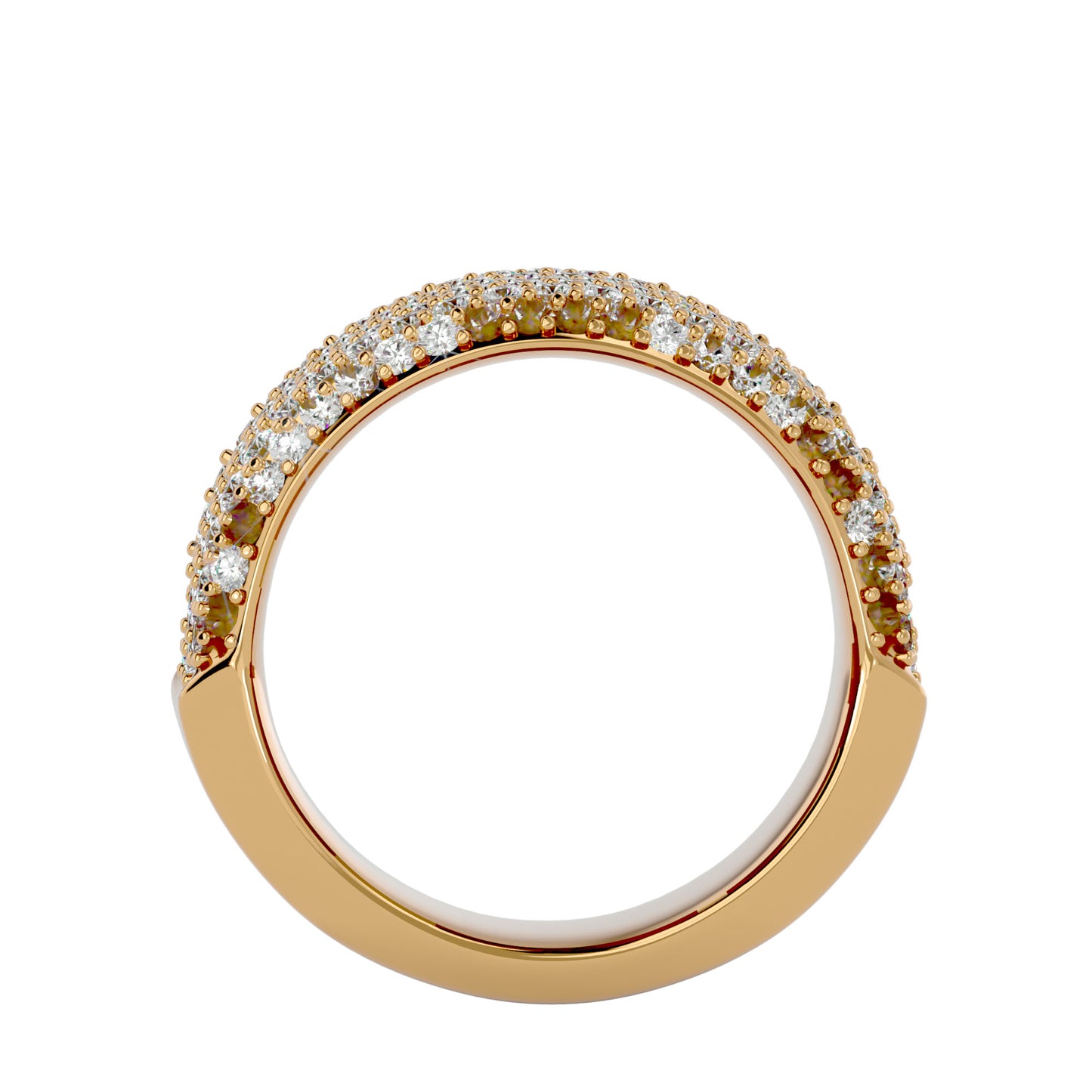 Lumière Beautiful Band- 1.93 Ct Round Diamond Gold Ring