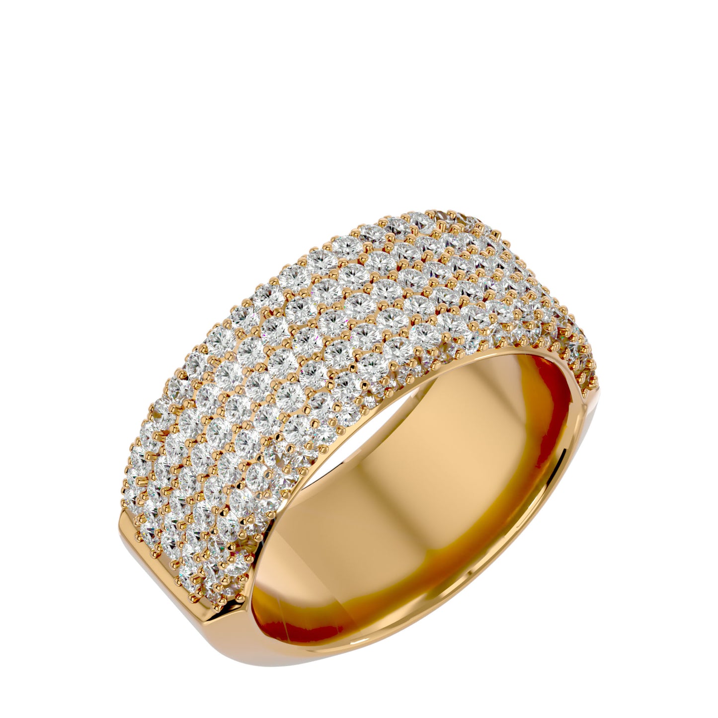 Lumière Beautiful Band- 1.93 Ct Round Diamond Gold Ring