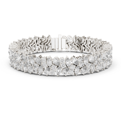 The Botanical Brilliance: Yellow Gold Multi-Shape Diamond "Wildflower" Bracelet