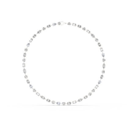 21.49ctw Solid Gold Multi-Cut Diamond Mixed Shape Tennis Choker Necklace