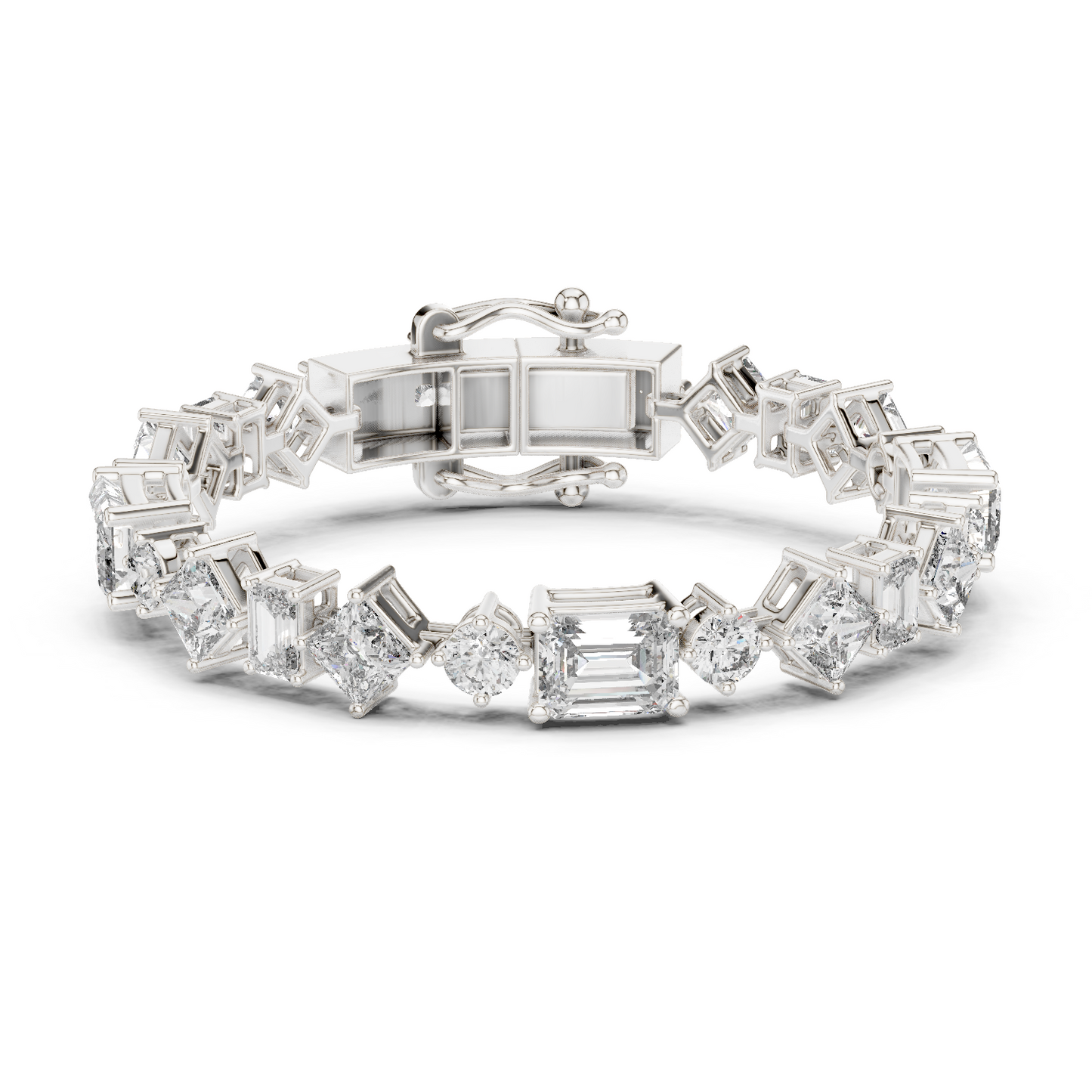 20.07CTW Multi-Shape Mixed Diamond Tennis Bracelet | Yellow Gold