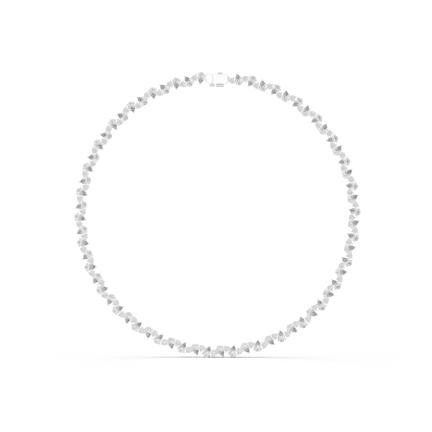 Celestial Sparkle: Pear-Cut Cluster Tennis Necklace in Yellow Gold