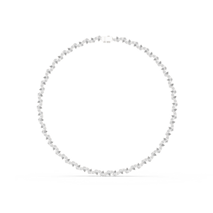 Celestial Sparkle: Pear-Cut Cluster Tennis Necklace in Yellow Gold