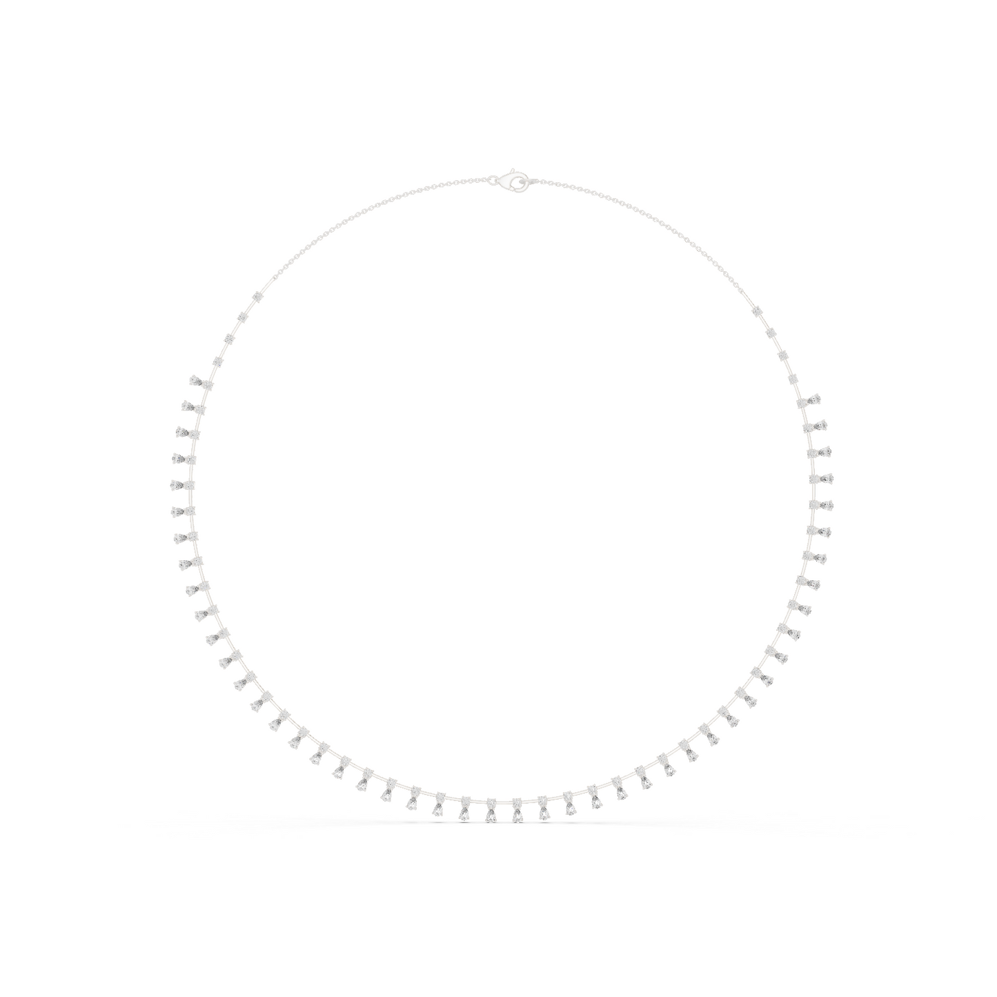 6.35ctw Yellow Gold Pear Cut Diamond Fringe Drop Choker Necklace