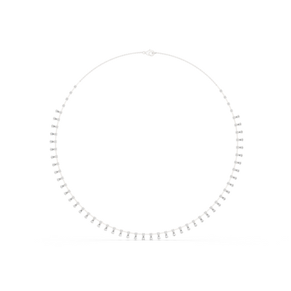 6.35ctw Yellow Gold Pear Cut Diamond Fringe Drop Choker Necklace
