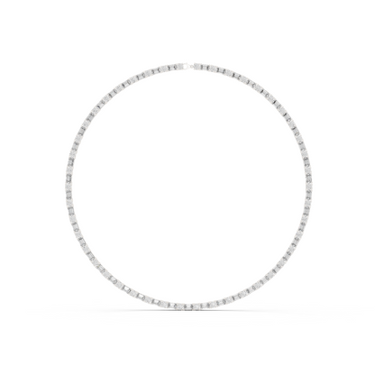 18.45ctw Solid Gold Emerald & Round Diamond Alternating Tennis Choker