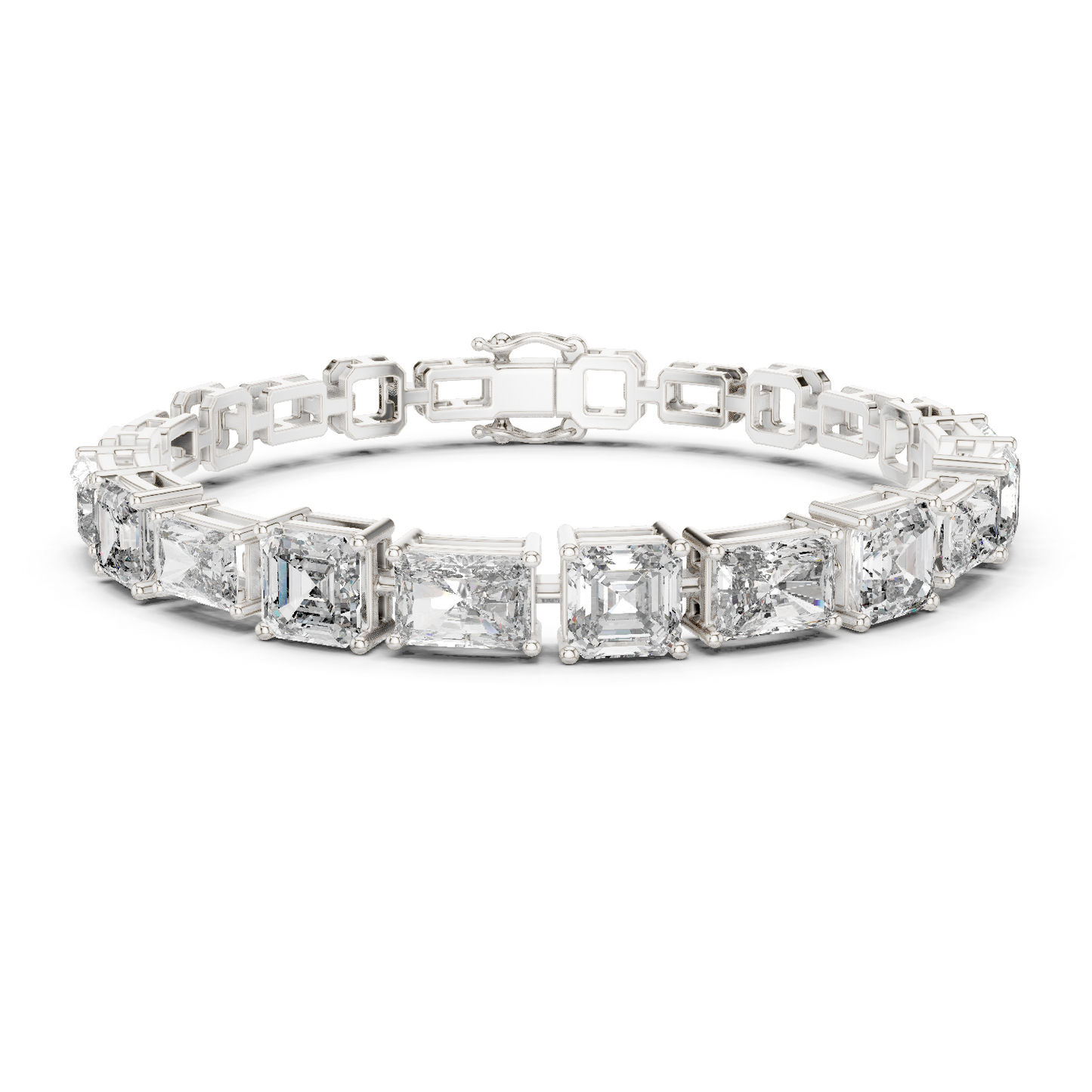 13.44CTW Emerald & Radiant Cut Alternating Tennis Bracelet - Yellow Gold