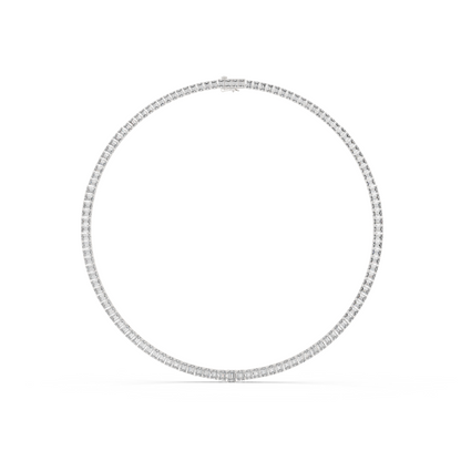 24.06ctw Yellow Gold Graduated Emerald Cut Diamond Tennis Necklace