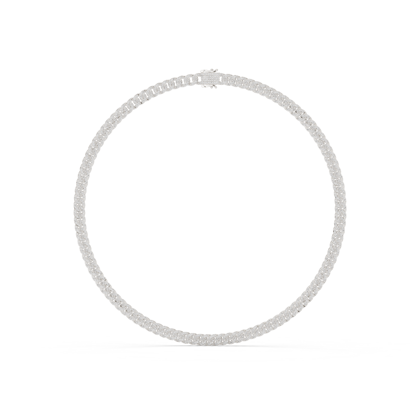 7.21ctw Solid Gold Iced Out Miami Cuban Link Choker Chain Necklace