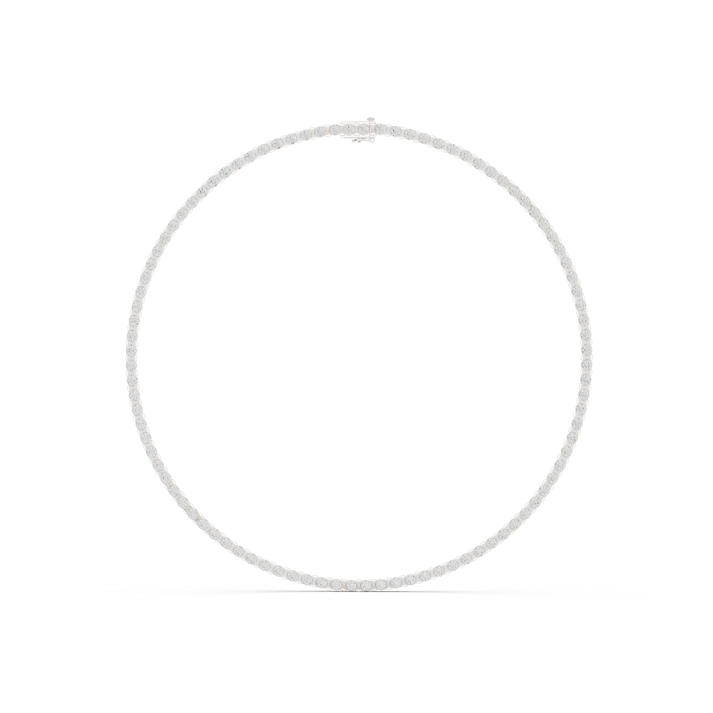 14.02ctw Solid Gold Round Cut Diamond Tennis Choker Riviera Necklace