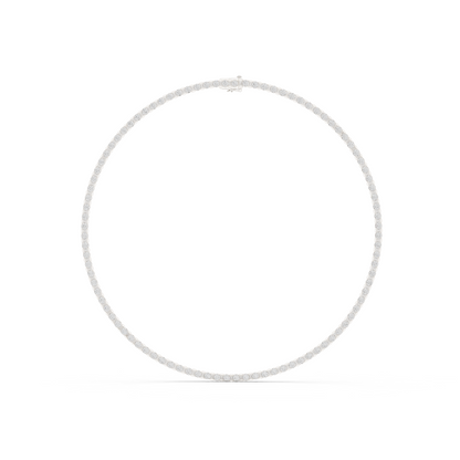 14.02ctw Solid Gold Round Cut Diamond Tennis Choker Riviera Necklace