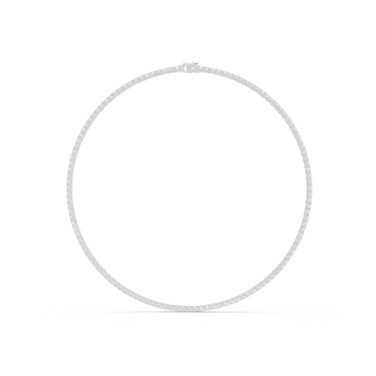 Radiant Elegance: Classic Diamond Tennis Necklace in Yellow Gold