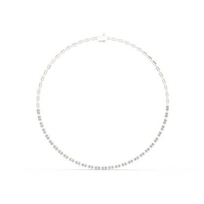 Yellow Gold Emerald Cut Diamond Tennis Choker Necklace 3.35ctw
