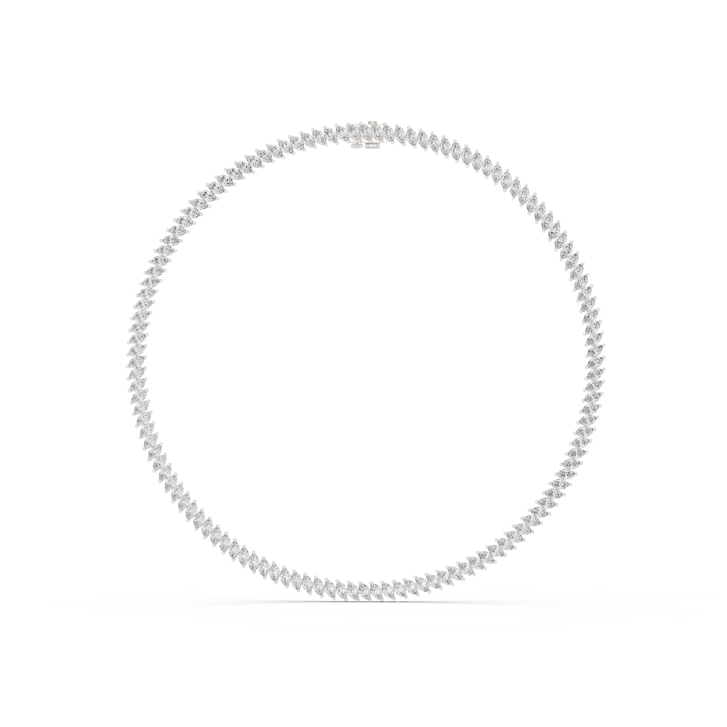 18.6ctw Solid Gold Marquise Diamond Tennis Choker Eternity Necklace