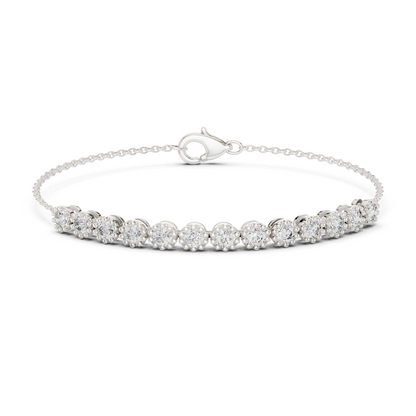1.43CTW Round Diamond Vintage Milgrain Chain Bracelet | Solid Gold