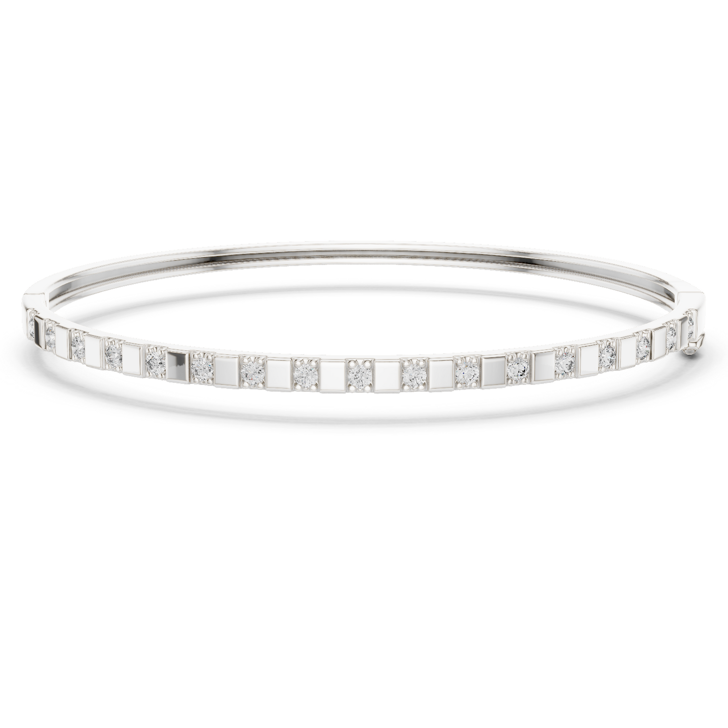 0.51CTW Yellow Gold Diamond Bar Bangle Bracelet | Stackable Diamond Station Luxury