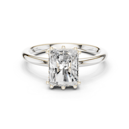 2.05ctw Radiant Cut Solitaire Ring with Hidden Halo | Yellow Gold