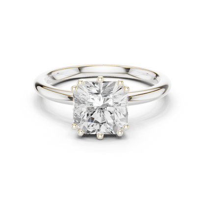 2.04ctw Asscher Cut Solitaire Ring with Hidden Halo | Yellow Gold