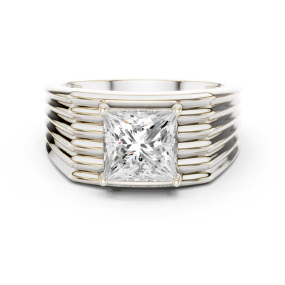 Yellow Gold Princess Cut Diamond Solitaire Band - 2.30CTW