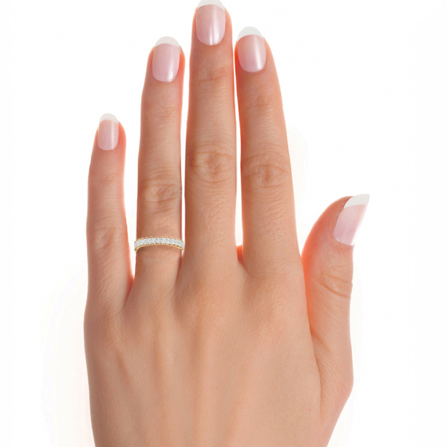 Lumière Yellow Gold Princess-Cut Diamond Eternity Band – 2.07 Ct Ring