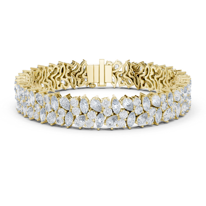 The Botanical Brilliance: Yellow Gold Multi-Shape Diamond "Wildflower" Bracelet