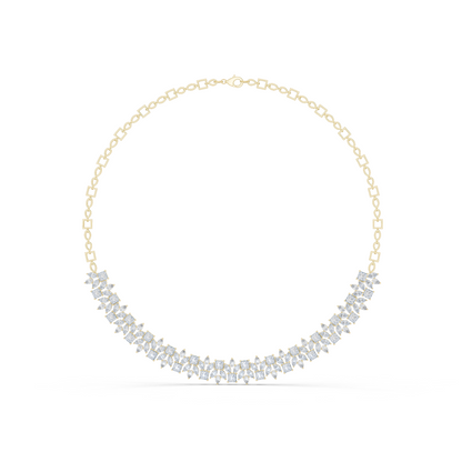 23.22ctw Solid Gold Multi-Cut Princess & Marquise Diamond Cluster Choker