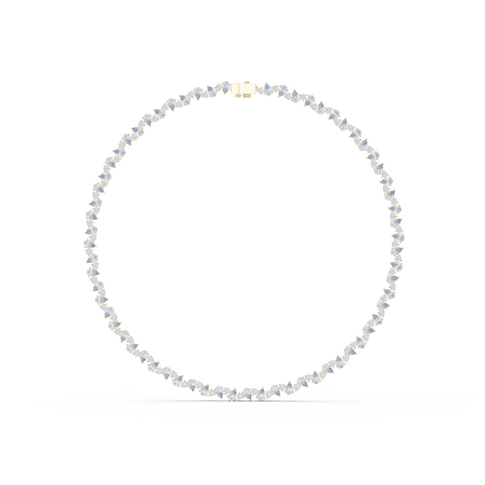 Celestial Sparkle: Pear-Cut Cluster Tennis Necklace in Yellow Gold