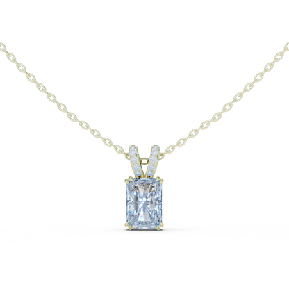 2.14CTW Radiant Elegance:Diamond Pendant in Yellow Gold