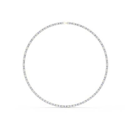 18.45ctw Solid Gold Emerald & Round Diamond Alternating Tennis Choker