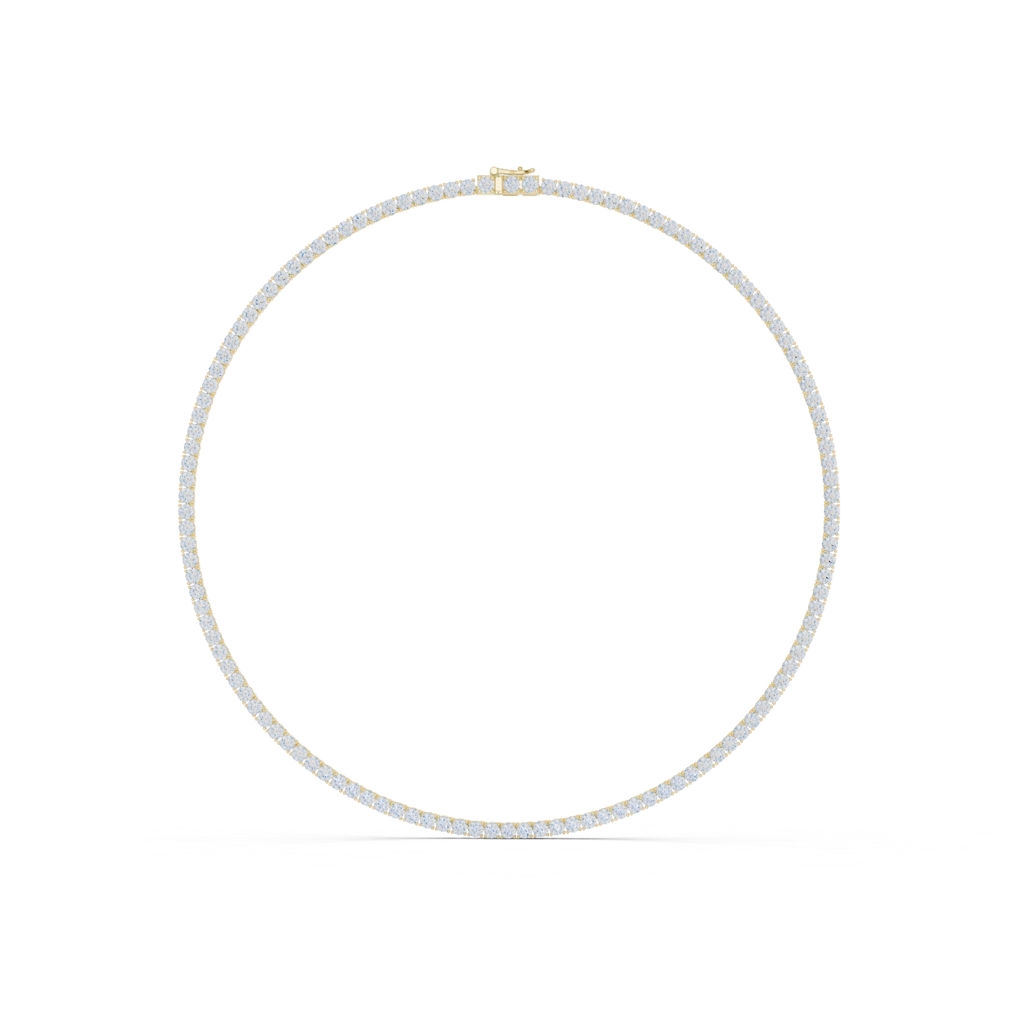 Radiant Elegance: Classic Diamond Tennis Necklace in Yellow Gold