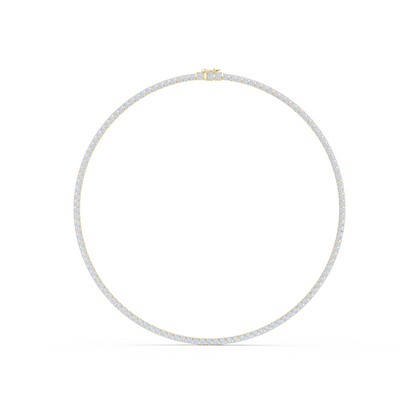 Radiant Elegance: Classic Diamond Tennis Necklace in Yellow Gold