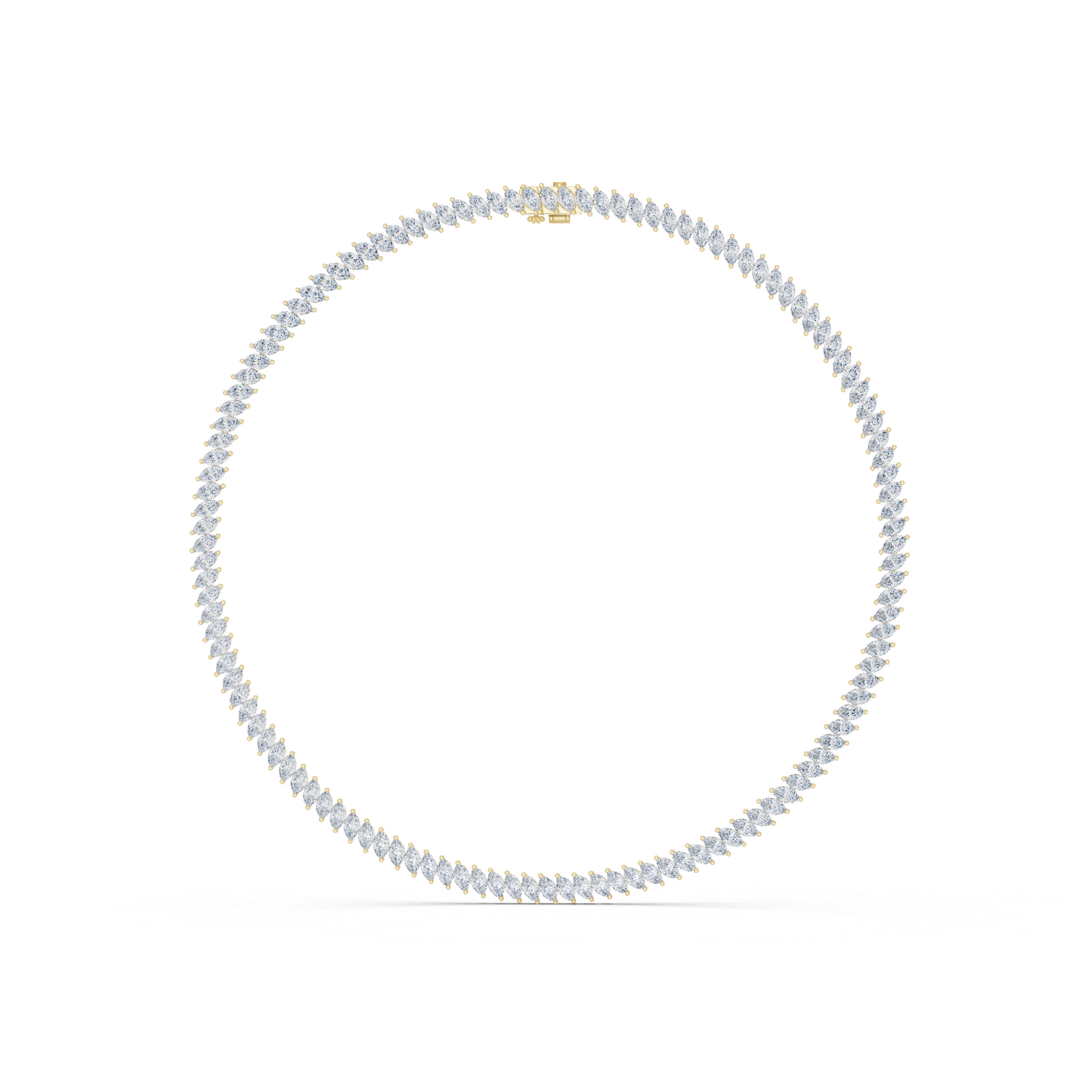 18.6ctw Solid Gold Marquise Diamond Tennis Choker Eternity Necklace