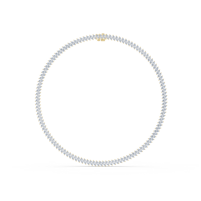 18.6ctw Solid Gold Marquise Diamond Tennis Choker Eternity Necklace