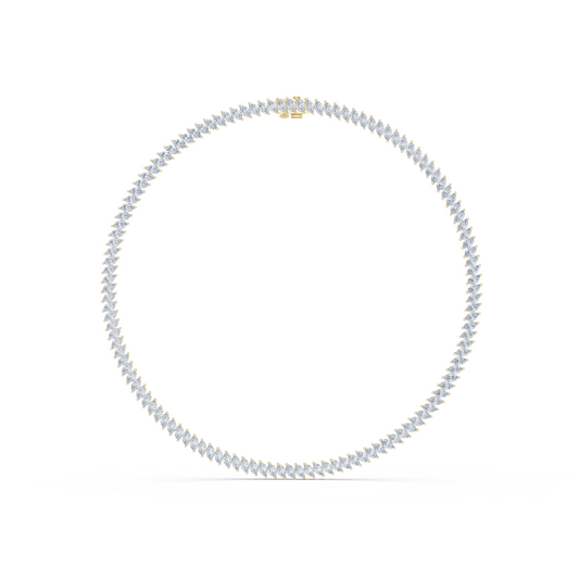 18.6ctw Solid Gold Marquise Diamond Tennis Choker Eternity Necklace